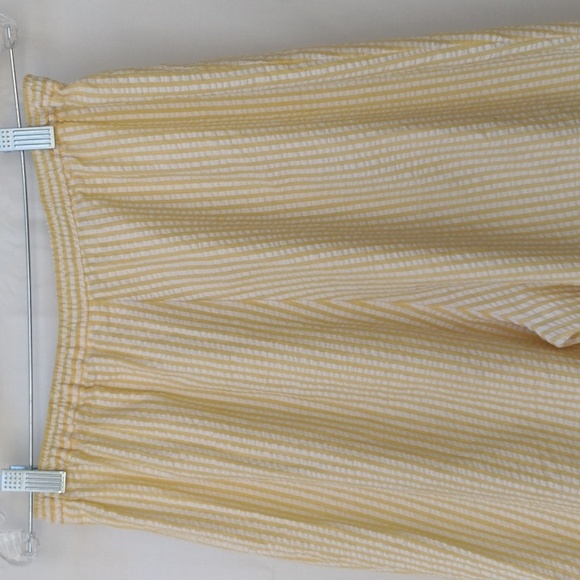 Vintage Handmade Yellow Striped Seersucker Pants L - Picture 6 of 9